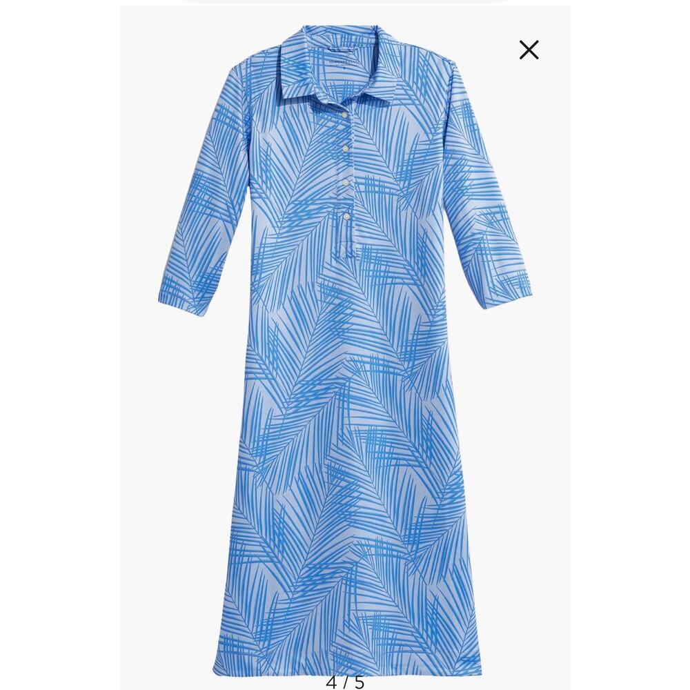 Vineyard Vines Sankaty Margo Palm Print Midi Dress - Picture 3 of 8